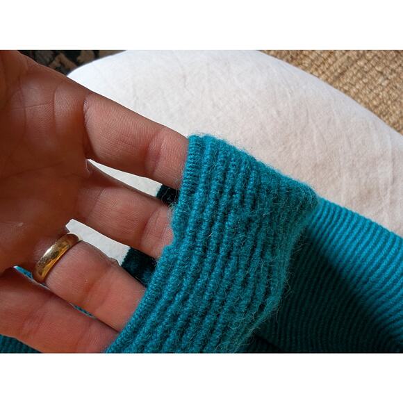 100% Baby Alpaca Millma's Small Blue Zip Front Peru Luxury Soft Knit Sweater - Picture 9 of 9